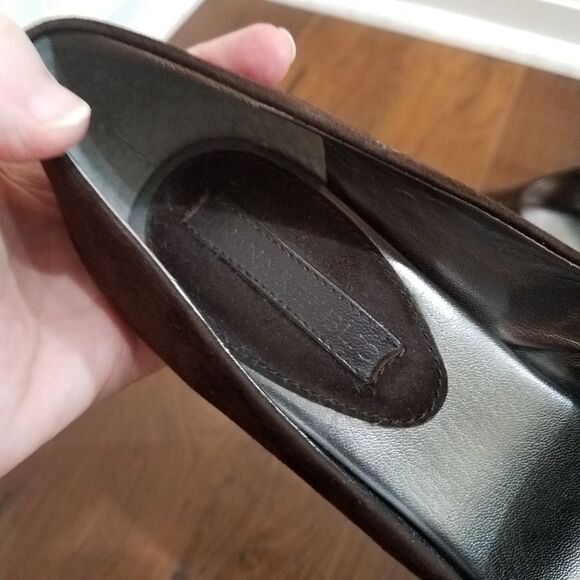 Banana Republic vintage brown suede leather heels 6.5 - Picture 7 of 11